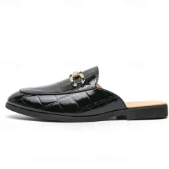 Best OUKU Patent Leather Moccasins for Men - Sophisticated Slip-On with Metal Buckle for Business and Casual Wear