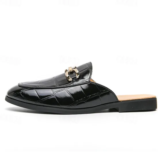 Best OUKU Patent Leather Moccasins for Men - Sophisticated Slip-On with Metal Buckle for Business and Casual Wear