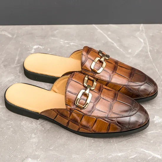 Best OUKU Patent Leather Moccasins for Men - Sophisticated Slip-On with Metal Buckle for Business and Casual Wear
