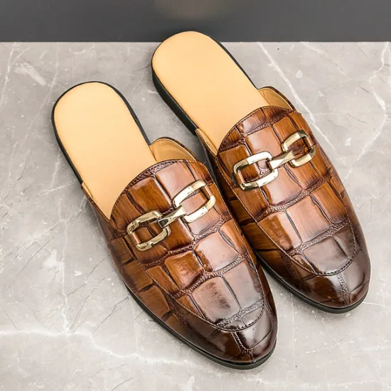 Best OUKU Patent Leather Moccasins for Men - Sophisticated Slip-On with Metal Buckle for Business and Casual Wear
