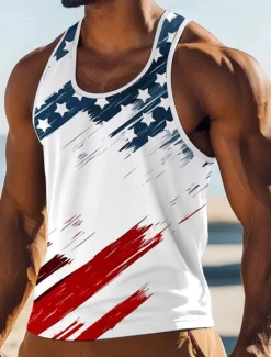Outlet OUKU Patriotic T Shirts For Men Sarcastic Funny T Shirt Short Sleeve T shirt Graphic Print Crew Neck Shirt Fashion Daily Basic Street Casual Daily Black Blue Green Summer Spring Clothing Apparel S M L XL