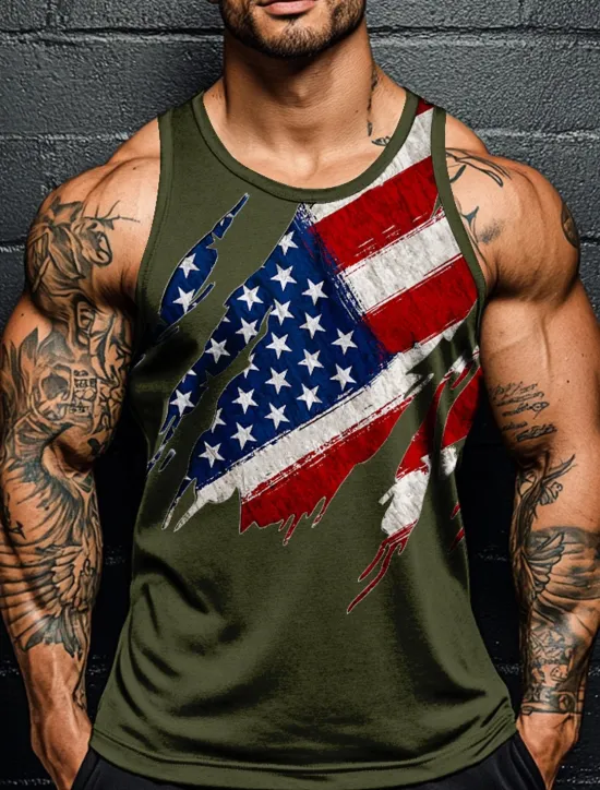 Outlet OUKU Patriotic T Shirts For Men Sarcasm T Shirt Short Sleeve T shirt 3D Print Crew Neck Round Neck Shirt Funny Political T Shirt Street Casual Daily Black Blue Green Summer Spring Clothing Apparel S M L