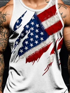 Outlet OUKU Patriotic T Shirts For Men Sarcasm T Shirt Short Sleeve T shirt 3D Print Crew Neck Round Neck Shirt Funny Political T Shirt Street Casual Daily Black Blue Green Summer Spring Clothing Apparel S M L