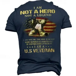 New OUKU Patriotic T Shirts For Men American US Flag T Shirt Short Sleeve T shirt 3D Print Crew Neck Round Neck Shirt Fashion Daily Basic Street Casual Daily Black Summer Spring All Seasons Clothing