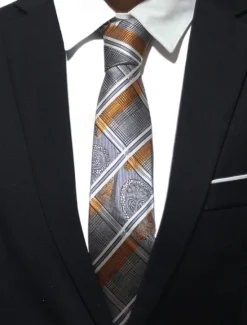 Hot OUKU 1Pc Man Necktie Width Bridegroom Groomsman Tie 8cm Business Manager Tie Gray