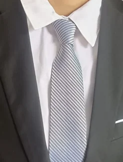 New OUKU 1Pc Light Man Necktie Business Manager Tie Width 8cm Bridegroom Groomsman Tie Gray