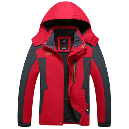 Clearance OUKU Plus Size Men's Waterproof Hiking Jacket Rain Jacket Hoodie Jacket Detachable hat Windbreaker Raincoat Outdoor Windproof Weatherproof Lightweight Breathable Trench Coat Outerwear Top Fishing Climbing