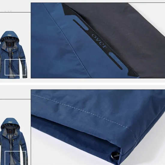 Clearance OUKU Plus Size Men's Waterproof Hiking Jacket Rain Jacket Hoodie Jacket Detachable hat Windbreaker Raincoat Outdoor Windproof Weatherproof Lightweight Breathable Trench Coat Outerwear Top Fishing Climbing