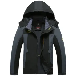 Clearance OUKU Plus Size Men's Waterproof Hiking Jacket Rain Jacket Hoodie Jacket Detachable hat Windbreaker Raincoat Outdoor Windproof Weatherproof Lightweight Breathable Trench Coat Outerwear Top Fishing Climbing