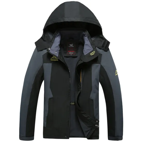 Clearance OUKU Plus Size Men's Waterproof Hiking Jacket Rain Jacket Hoodie Jacket Detachable hat Windbreaker Raincoat Outdoor Windproof Weatherproof Lightweight Breathable Trench Coat Outerwear Top Fishing Climbing