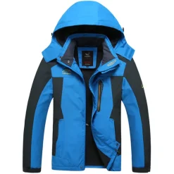 Clearance OUKU Plus Size Men's Waterproof Hiking Jacket Rain Jacket Hoodie Jacket Detachable hat Windbreaker Raincoat Outdoor Windproof Weatherproof Lightweight Breathable Trench Coat Outerwear Top Fishing Climbing
