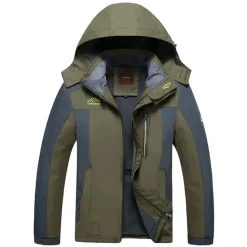 Clearance OUKU Plus Size Men's Waterproof Hiking Jacket Rain Jacket Hoodie Jacket Detachable hat Windbreaker Raincoat Outdoor Windproof Weatherproof Lightweight Breathable Trench Coat Outerwear Top Fishing Climbing
