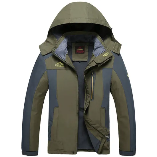 Clearance OUKU Plus Size Men's Waterproof Hiking Jacket Rain Jacket Hoodie Jacket Detachable hat Windbreaker Raincoat Outdoor Windproof Weatherproof Lightweight Breathable Trench Coat Outerwear Top Fishing Climbing