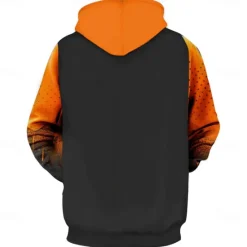 Sale OUKU Pumpkin Men's Fashion Comfort Color Sweatshirts 3D Print Hoodie Halloween Hoodies Hooded Orange