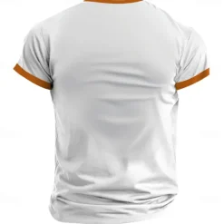 Outlet OUKU Pumpkin Retro Vintage Men's 3D Print T shirt Tee Street Casual Daily Halloween T shirt Short Sleeve Half Zip Shirt Summer Spring Clothing Apparel S M L XL XXL XXXL White
