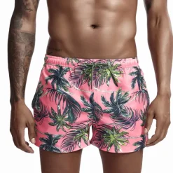 Hot OUKU SEOBEAN® Men's Swim Trunks Swim Shorts Quick Dry Board Shorts Bathing Suit with Pockets Drawstring Swimming Surfing Beach Water Sports Printed Spring Summer