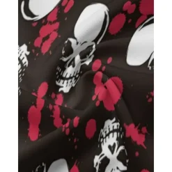 Discount OUKU Skull Men's Printed Shirts Hawaiian Going out Weekend Spring & Summer Shirt Collar Short Sleeves Green M L XL Terylene Shirt Normal Black