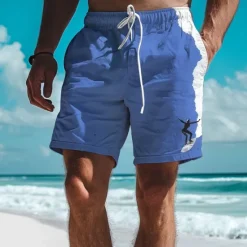 Clearance OUKU Surf Men's Resort 3D Printed Board Shorts Swim Trunks Elastic Waist Drawstring with Mesh Lining Aloha Hawaiian Style Holiday Beach S TO 3XL