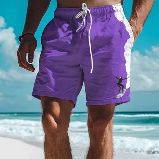 Clearance OUKU Surf Men's Resort 3D Printed Board Shorts Swim Trunks Elastic Waist Drawstring with Mesh Lining Aloha Hawaiian Style Holiday Beach S TO 3XL