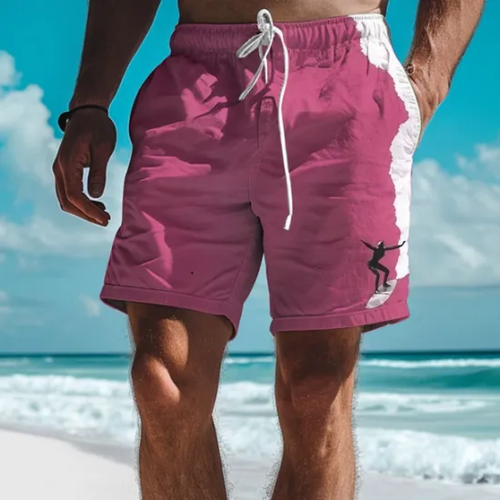 Clearance OUKU Surf Men's Resort 3D Printed Board Shorts Swim Trunks Elastic Waist Drawstring with Mesh Lining Aloha Hawaiian Style Holiday Beach S TO 3XL