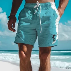 Clearance OUKU Surf Men's Resort 3D Printed Board Shorts Swim Trunks Elastic Waist Drawstring with Mesh Lining Aloha Hawaiian Style Holiday Beach S TO 3XL