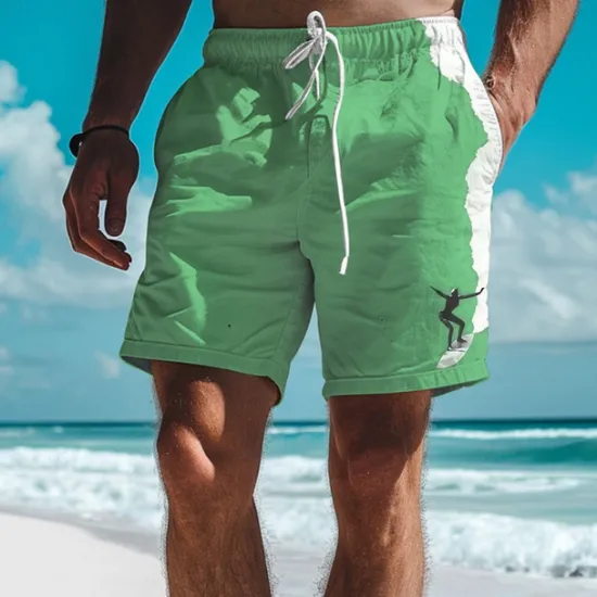 Clearance OUKU Surf Men's Resort 3D Printed Board Shorts Swim Trunks Elastic Waist Drawstring with Mesh Lining Aloha Hawaiian Style Holiday Beach S TO 3XL