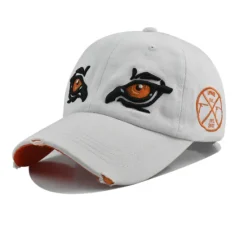 OUKU Unisex Baseball Cap Baseball Hat Black White Cotton Embroidery Washed Travel Beach Outdoor Vacation Plain Adjustable Fashion