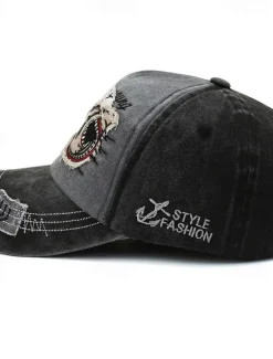 Discount OUKU Unisex Baseball Cap Black Red 100% Cotton Washed Travel Beach Outdoor Vacation Color Block Adjustable Fashion Eye Protection