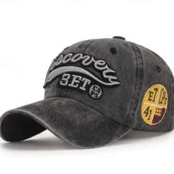 Best OUKU Unisex Baseball Cap Sun Hat Black Red Polyester Washed Casual Minimalism Outdoor Vacation Graphic Letter Adjustable Sunscreen Fashion