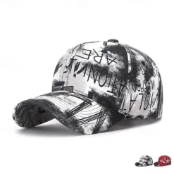 Best OUKU Unisex Baseball Cap Sun Hat Black Red Cotton Travel Beach Outdoor Vacation Graffiti Adjustable Sunscreen Fashion