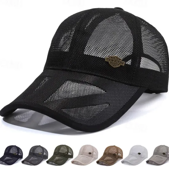 Clearance OUKU Unisex Baseball Cap Sun Hat Black White Mesh Travel Beach Outdoor Vacation Plain Adjustable Sunscreen Fashion