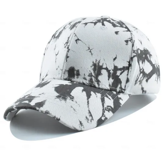 Best OUKU Unisex Baseball Cap Sun Hat White Yellow Polyester Print Travel Beach Outdoor Vacation Tie Dye Adjustable Fashion Eye Protection
