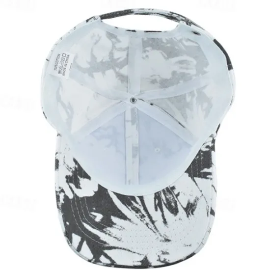 Best OUKU Unisex Baseball Cap Sun Hat White Yellow Polyester Print Travel Beach Outdoor Vacation Tie Dye Adjustable Fashion Eye Protection