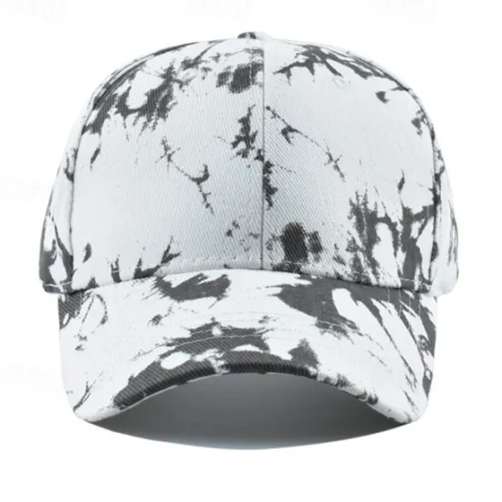 Best OUKU Unisex Baseball Cap Sun Hat White Yellow Polyester Print Travel Beach Outdoor Vacation Tie Dye Adjustable Fashion Eye Protection