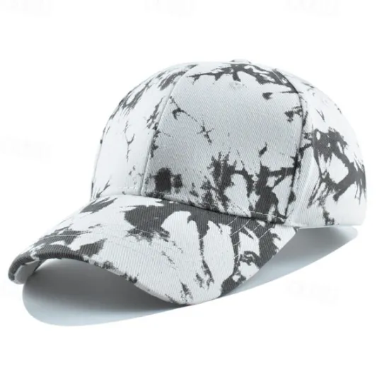 Best OUKU Unisex Baseball Cap Sun Hat White Yellow Polyester Print Travel Beach Outdoor Vacation Tie Dye Adjustable Fashion Eye Protection