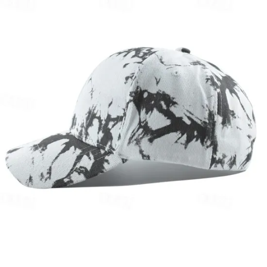 Best OUKU Unisex Baseball Cap Sun Hat White Yellow Polyester Print Travel Beach Outdoor Vacation Tie Dye Adjustable Fashion Eye Protection
