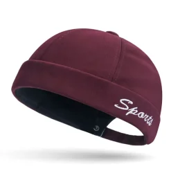 Outlet OUKU Unisex Beanie Hat Docker Cap Brimless Hats Black Red Polyester Fashion Casual Minimalism Outdoor Vacation Plain Adjustable Fashion