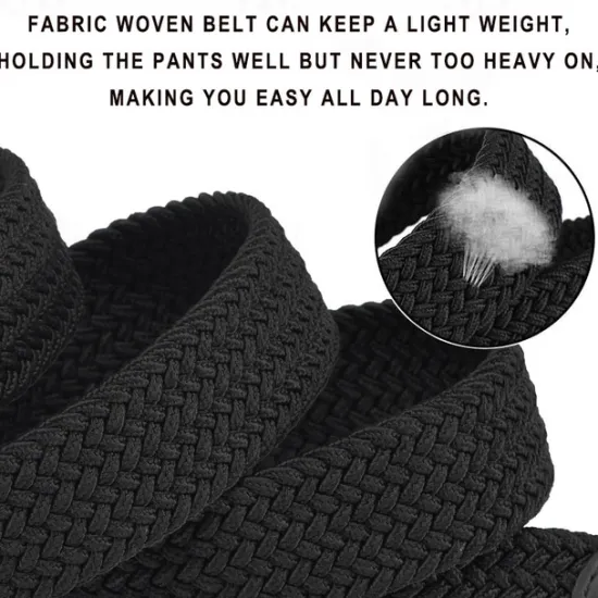 Hot OUKU Unisex Braided Belts Fashionable Simple Knit Buckle Belt Black White Canvas Alloy Plain Outdoor Sports Ideal Gift