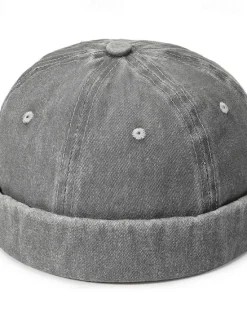 New OUKU Unisex Docker Cap Brimless Hats Black Wine Cotton Washed Travel Beach Outdoor Vacation Plain Adjustable Fashion
