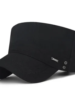 Outlet OUKU Unisex Flat Cap Baseball Cap Military Cap Cadet Hat Black Dark Navy Polyester Warm Vintage Casual Minimalism Outdoor Vacation Plain Adjustable Sunscreen Fashion