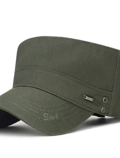 Outlet OUKU Unisex Flat Cap Baseball Cap Military Cap Cadet Hat Black Dark Navy Polyester Warm Vintage Casual Minimalism Outdoor Vacation Plain Adjustable Sunscreen Fashion