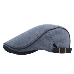 Sale OUKU Unisex Flat Cap Newsboy Cap Black Blue Polyester Retro Travel Beach Outdoor Vacation Plain Adjustable