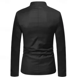 Sale OUKU Unisex Lightweight Jacket Casual Jacket Chore Jacket Casual Daily Durable Pocket Spring & Fall Solid / Plain Color Athleisure Standing Collar Regular Black White Wine Dark Blue Jacket