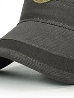 Discount OUKU Unisex Military Cap Cadet Hat Cotton Travel Beach Outdoor Vacation Solid Color Adjustable Fashion Army Green