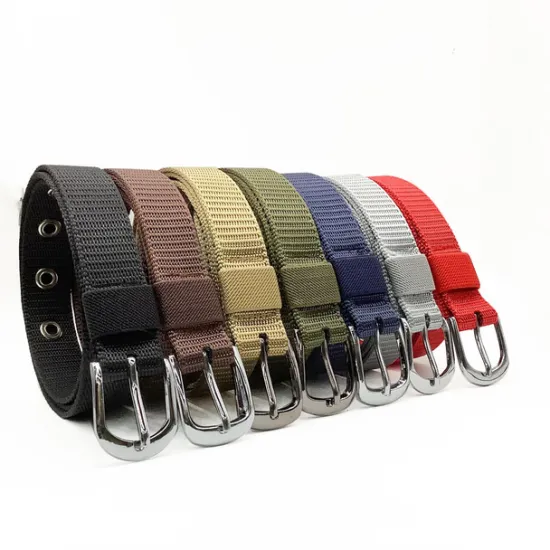 Clearance OUKU Unisex Tactical Belt Golf Web Belt for Jeans Frame Buckle Black Red Nylon Plain Daily Wear Going out Weekend