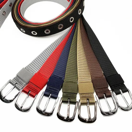 Clearance OUKU Unisex Tactical Belt Golf Web Belt for Jeans Frame Buckle Black Red Nylon Plain Daily Wear Going out Weekend