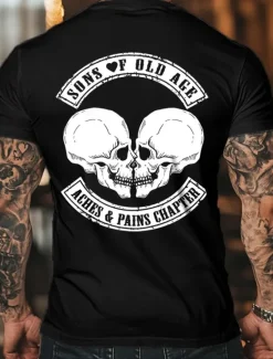 Outlet OUKU Valentine's Day Men's LOVE Skull Letter Printed T Shirt Tee Top 100% Cotton Short Sleeve Graphic Shirt Black White Red Comfortable Tee Vacation Street Fashion Designer Clothing