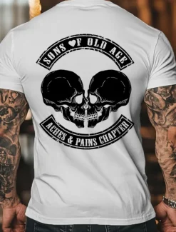 Outlet OUKU Valentine's Day Men's LOVE Skull Letter Printed T Shirt Tee Top 100% Cotton Short Sleeve Graphic Shirt Black White Red Comfortable Tee Vacation Street Fashion Designer Clothing