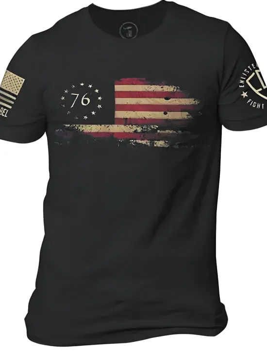 Best OUKU Veterans Day Men's Patriot Patriotic Veteran 100% Cotton Graphic T Shirt Shirt Comfortable Tee Outdoor Street Summer Fashion Designer Clothing S M L XL XXL