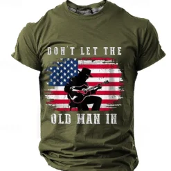 Best OUKU Veterans Day Men's Patriot Patriotic Veteran Graphic American Flag T shirt Short Sleeve T shirt 3D Print Crew Neck Shirt Daily Designer Retro Vintage Sports Outdoor Holiday Going out Black Navy Blue